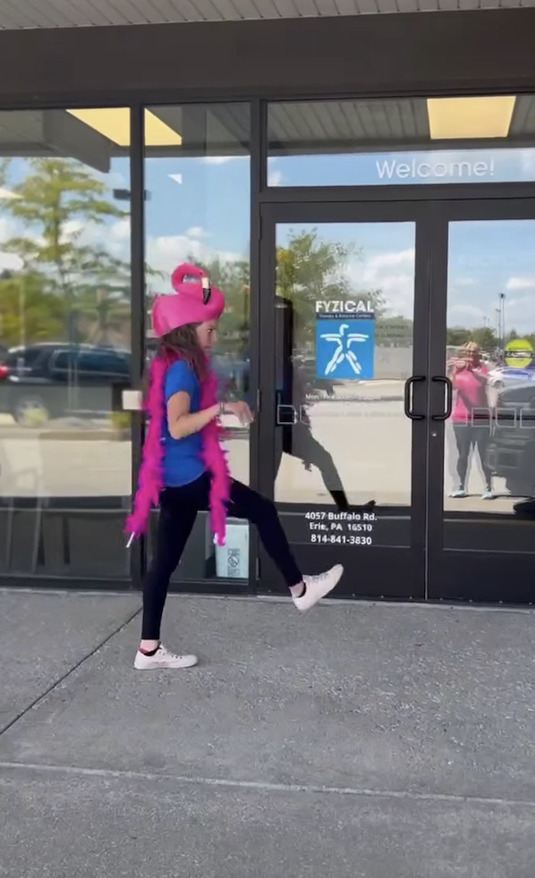FYZICAL Harborcreek shows off their flamingo during "Fight the Fall."